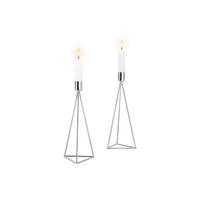 Kerzenhalter-Set Silberfarben 2-teilig - Silberfarben, Basics, Metall (9,5/24,2cm) - Echtwerk