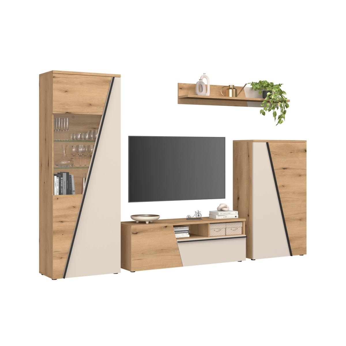 Venedig New Komoda - kašmir/boje hrasta, Moderno, drvni materijal/plastika (77/134/37cm) - Modern Living