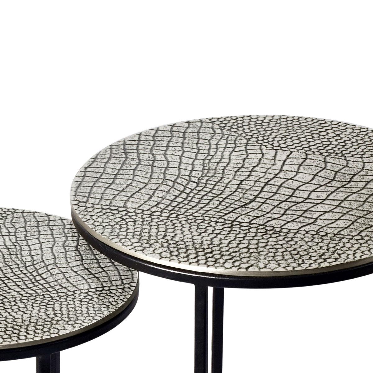Satztisch Wl7.347 - Silberfarben/Schwarz, Design, Metall (40/40/48cm) - Livetastic