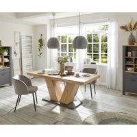 MASĂ EXTENSIBILĂ KOMFORT 2.0/V_160-260 - stejar Artisan/negru, Modern, material pe bază de lemn (160-260/76/90cm) - Premium Living