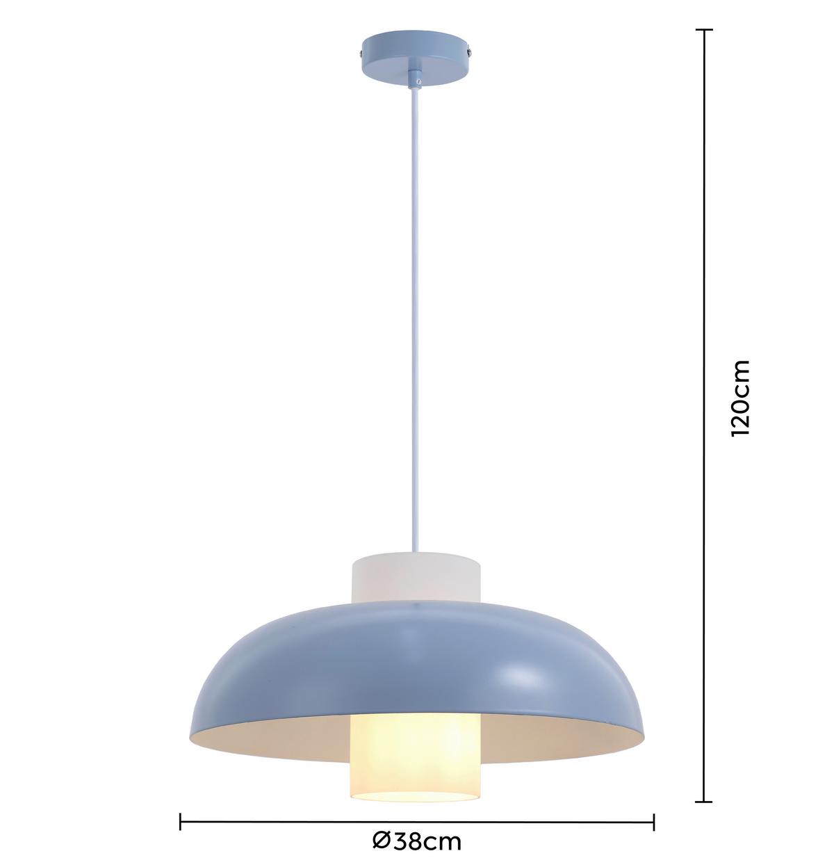 LAMPA WISZĄCA JULIE - niebieski/biały, Trend, metal/szkło (38/120cm) - Collet's Monde