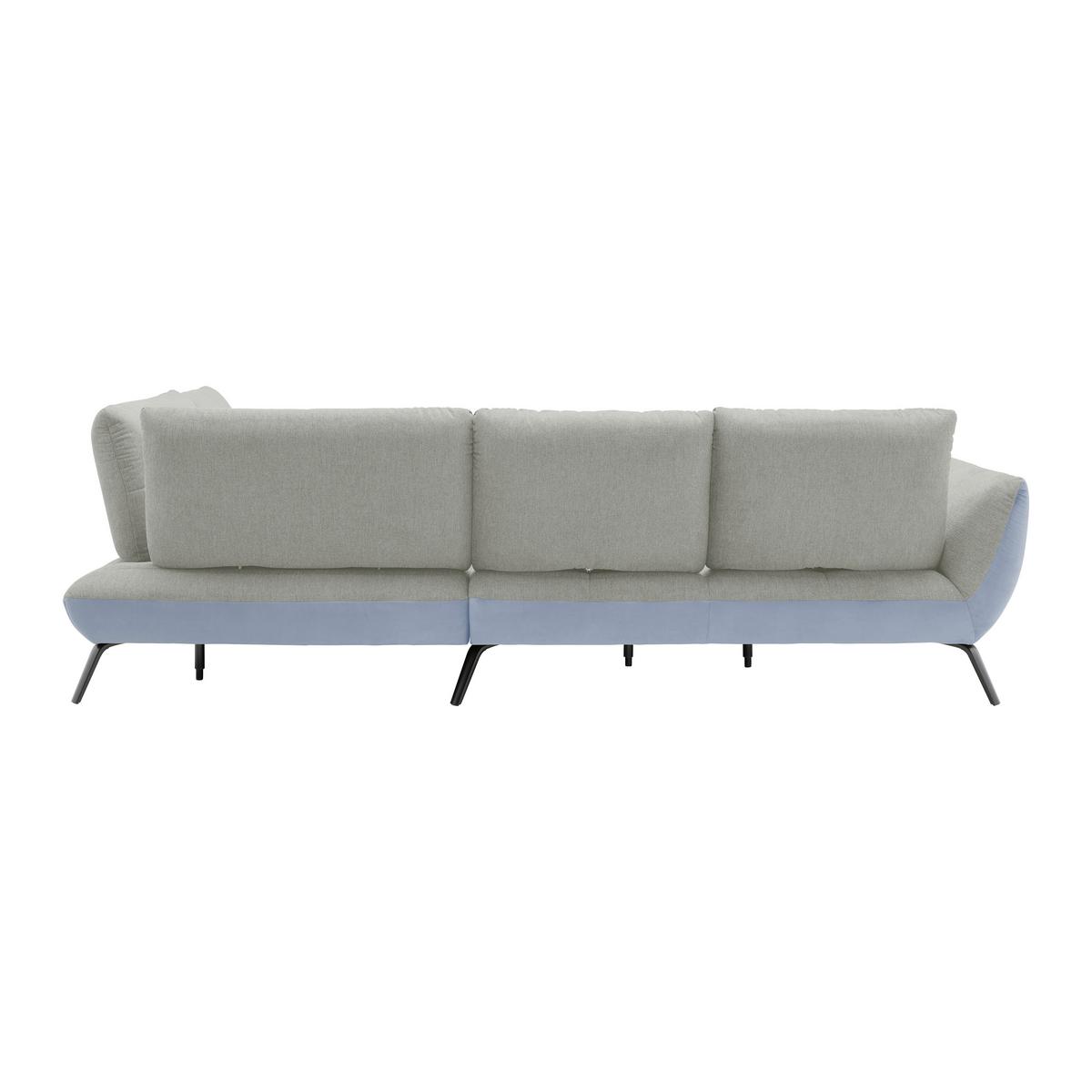Wohnlandschaft Trendy Silberfarben/Hellgrau - Silberfarben/Hellgrau, MODERN, Holzwerkstoff/Textil (310/93/250cm) - Premium Living