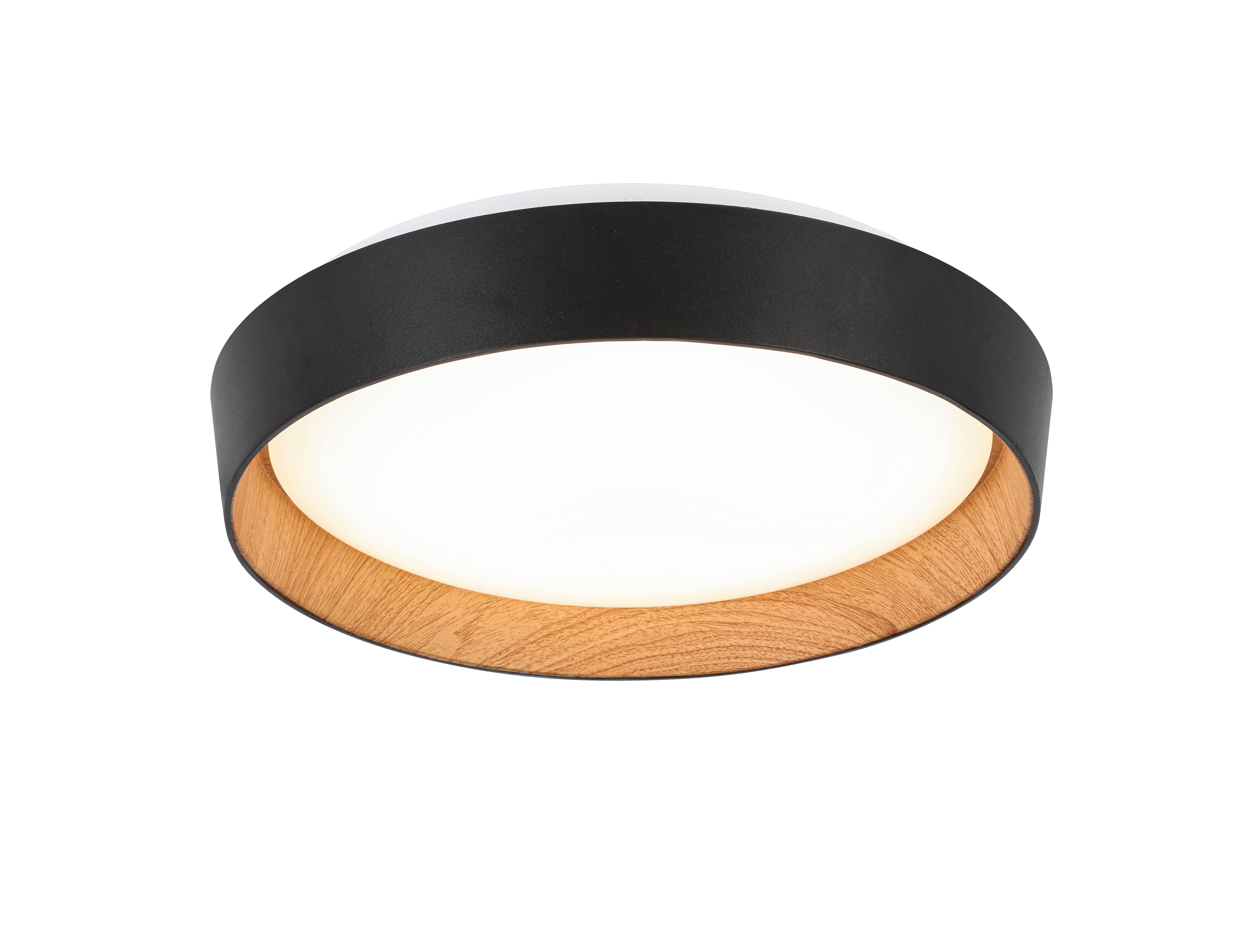 LED-TAKLAMPA LIA - vit, Klassisk, metall/trä (39/39/7cm) - Mömax