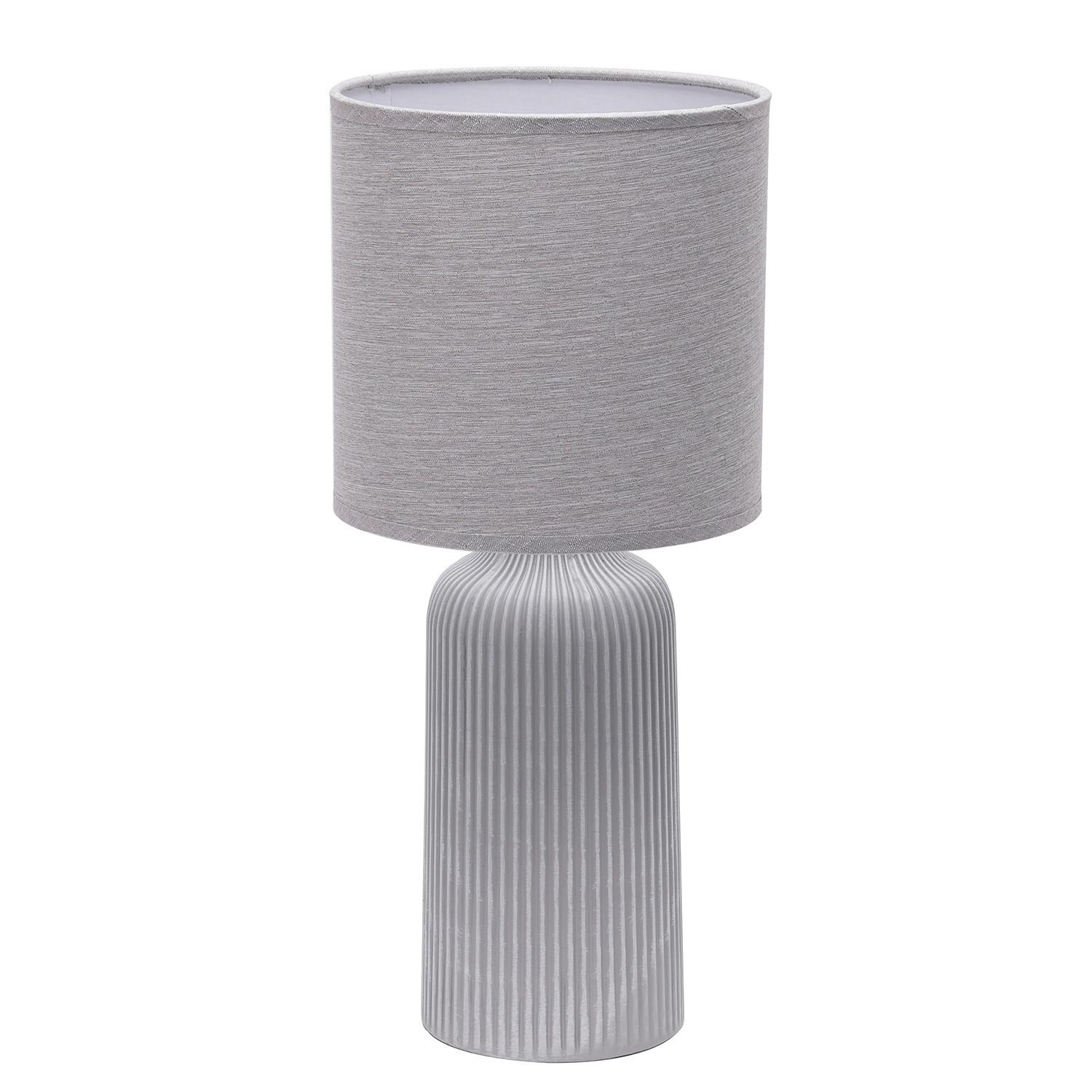 Asztali Lámpa 064/lgg - szürke, Design, textil/kerámia (20/45cm)