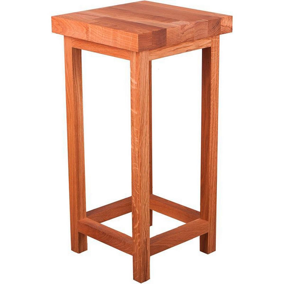 Universalhocker Echtholz Eiche massiv H: 60 cm - Eichefarben, Basics, Holz (30/60/30cm) - Gardenson