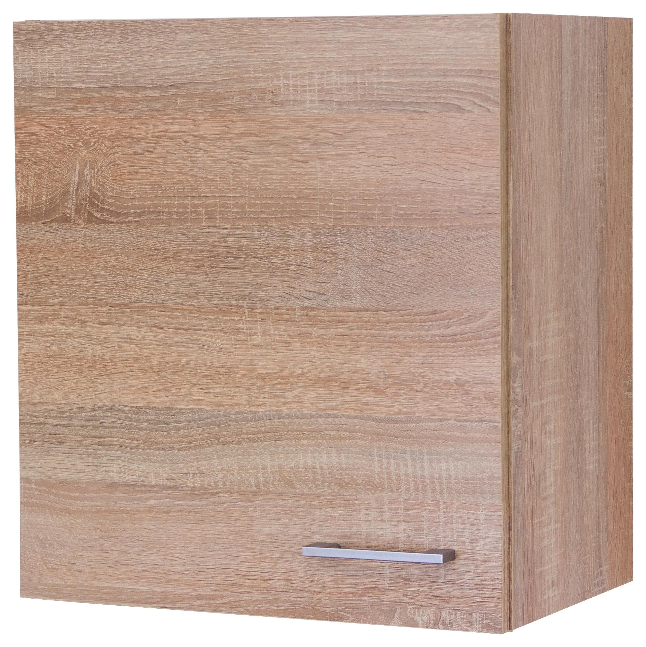 Kuhinjska Zgornja Omarica Samoa, Barva Hrasta - bela/barve aluminija, Konvencionalno, umetna masa/leseni material (50/54,8/32cm) - FlexWell
