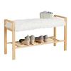 HALLBÄNK ADUA -SB- -EXKLUSIV- - vit/naturfärgad, Modern, trämaterial/textil (87/50/30cm) - Mömax