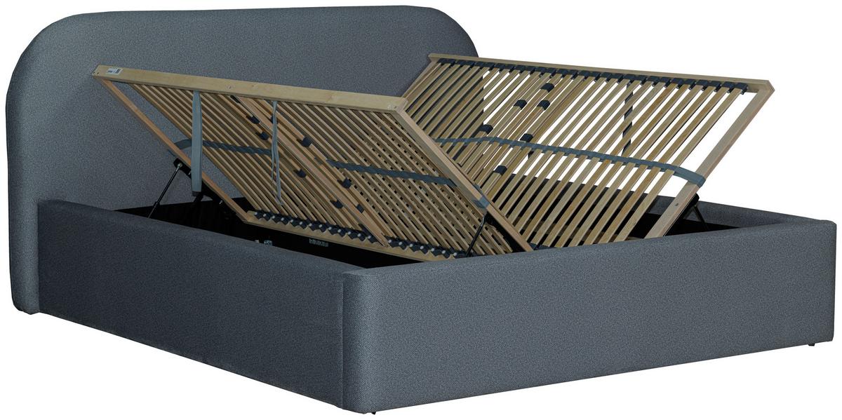 Oblazinjena Postelja Bilbao Storage - siva/črna, Design, tekstil/les (180/200cm) - Mömax