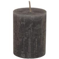 Stumpenkerze Lia in Grau - Grau, MODERN (6,8/9cm) - Premium Living