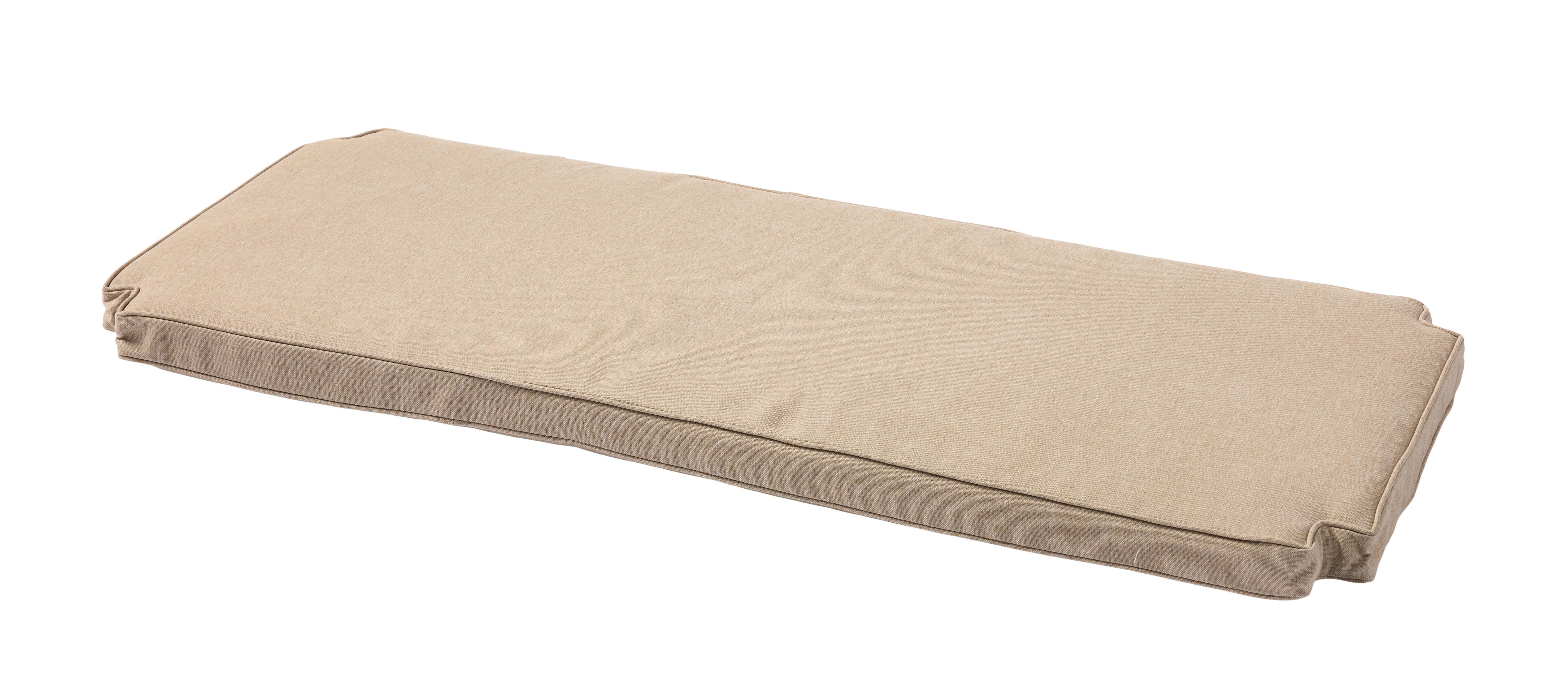 Bankauflage Rosenborg - Sandfarben, Natur, Kunststoff (120/5/58cm) - Gardenson