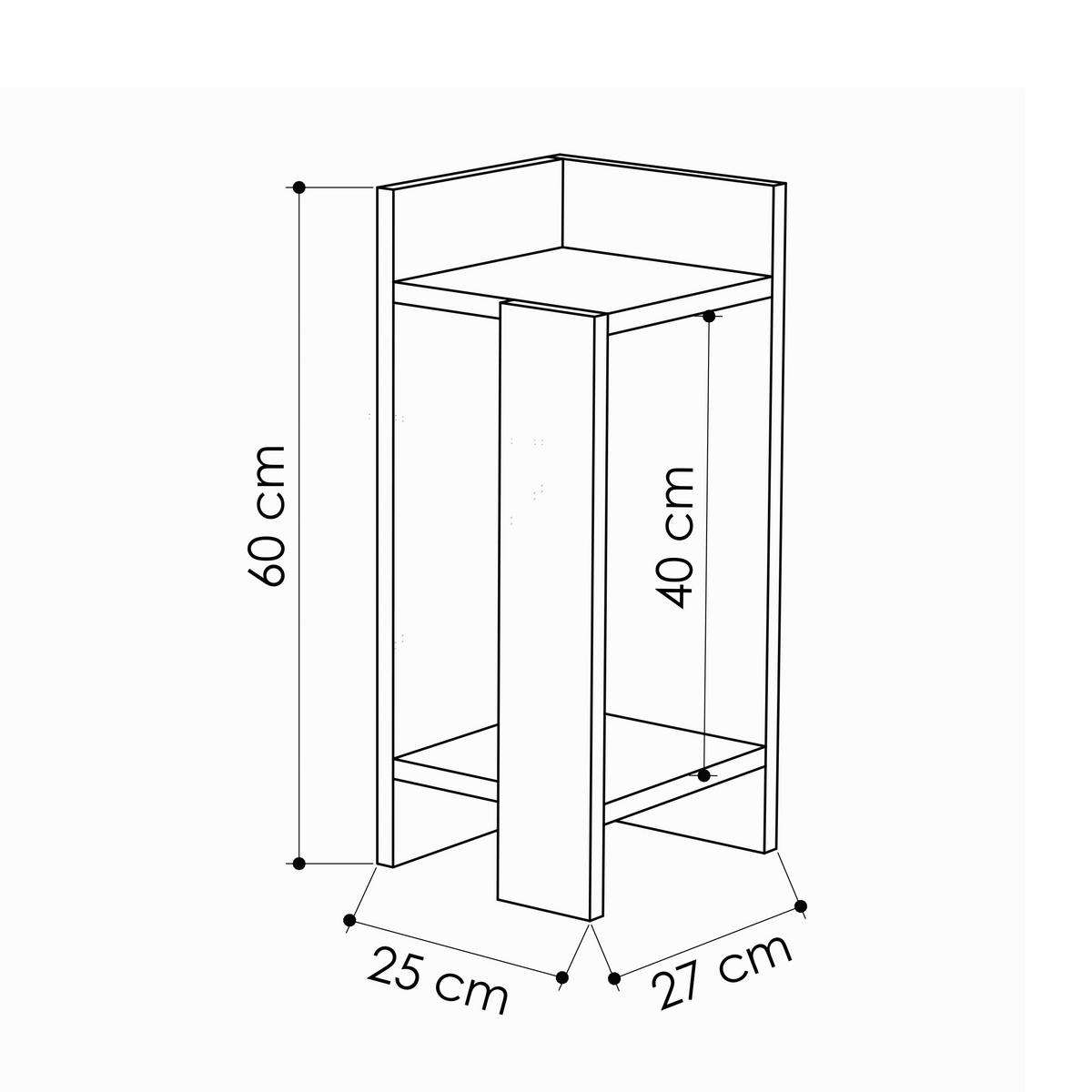 Nachttisch Elos ca. 27x60x25 cm Eichefarben - Eichefarben/Anthrazit, Design, Holzwerkstoff (27/60/25cm) - Livetastic