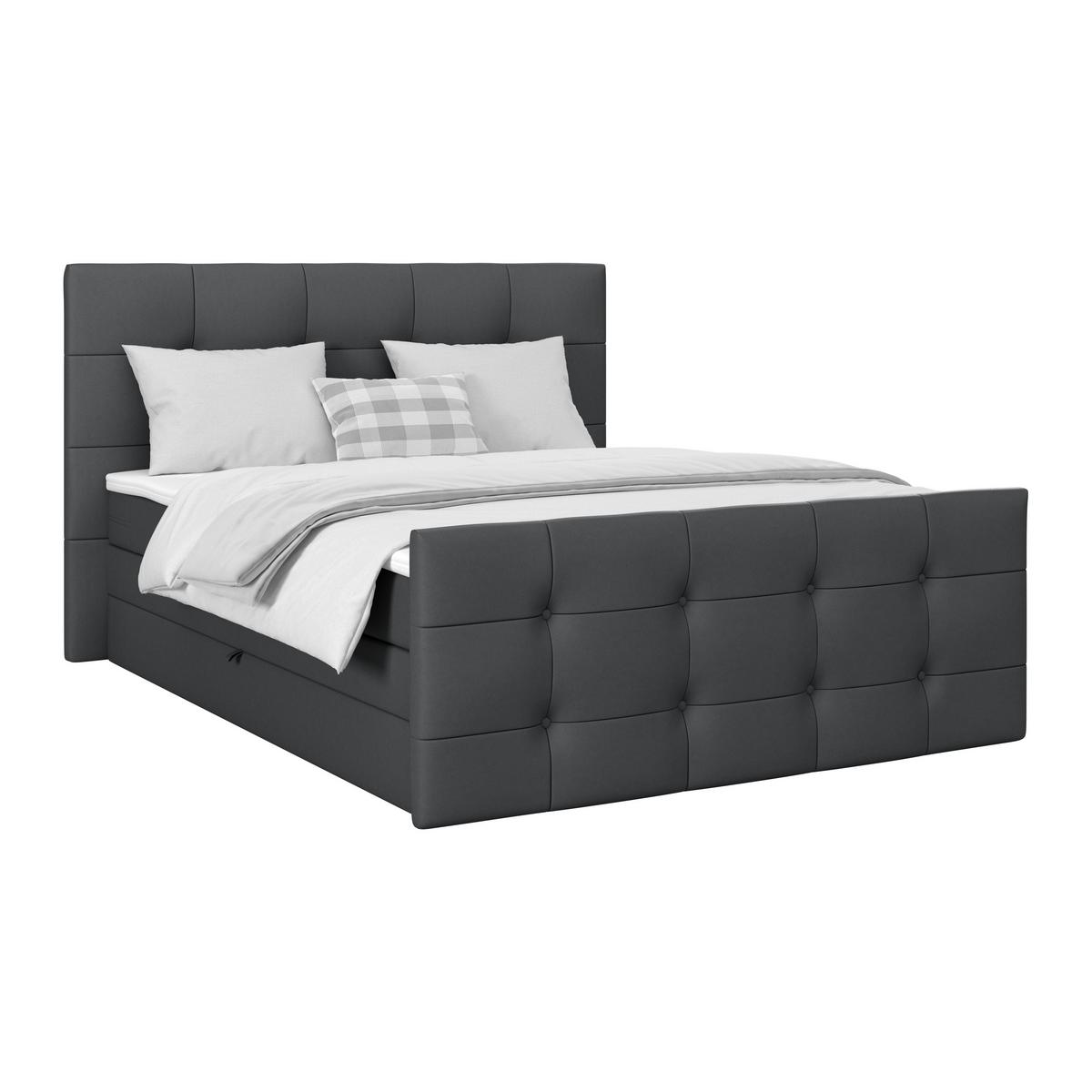 PAT BOXSPRING JOSIE C - gri închis, Modern, plastic/lemn (160/200cm)