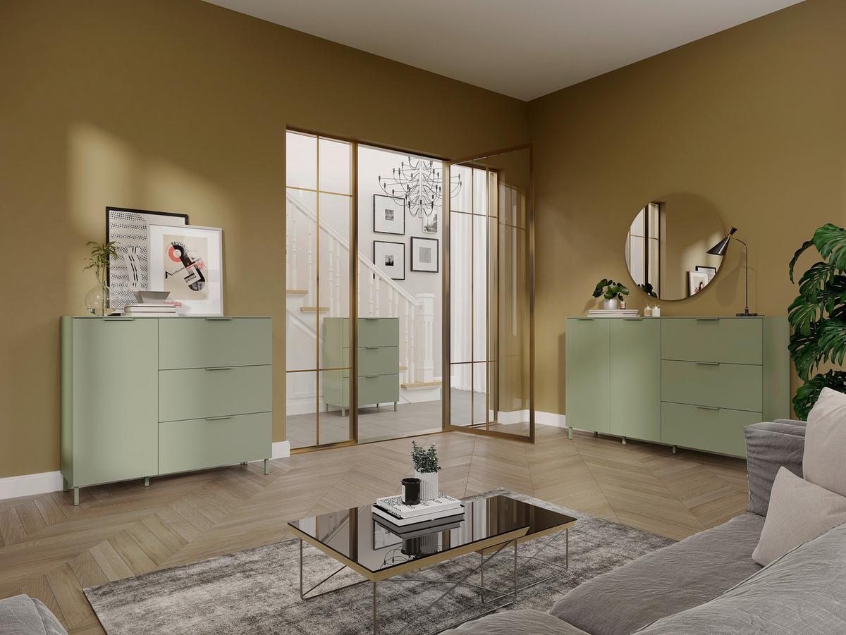Sideboard Gw-Savoca - Grün, Modern, Holzwerkstoff/Metall (151/98/40cm) - Mömax
