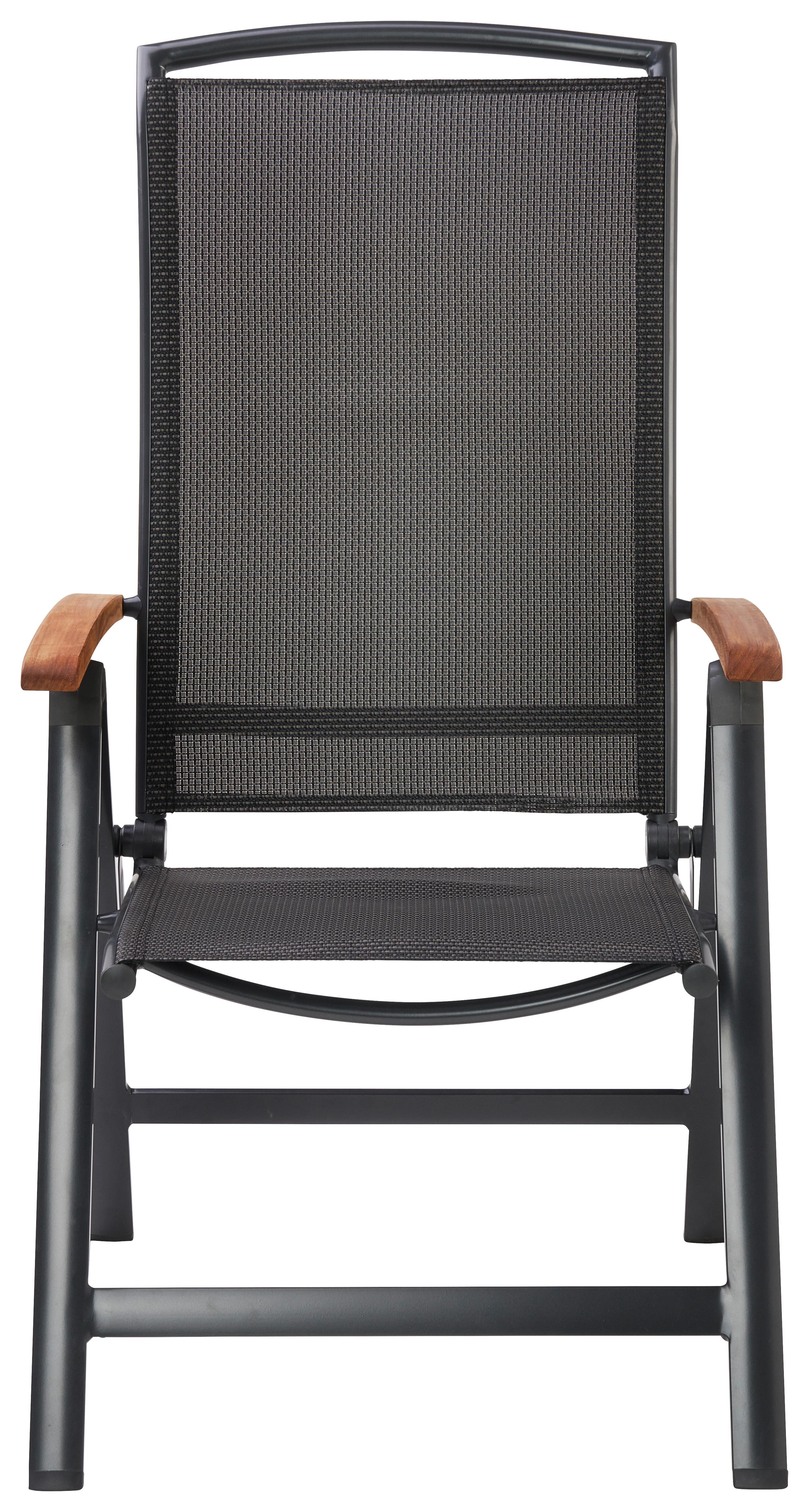 Gartenstuhl Mimi Natur/Anthrazit aus Teakholz - Anthrazit/Naturfarben, Modern, Holz/Textil (60/116/70cm) - Mömax