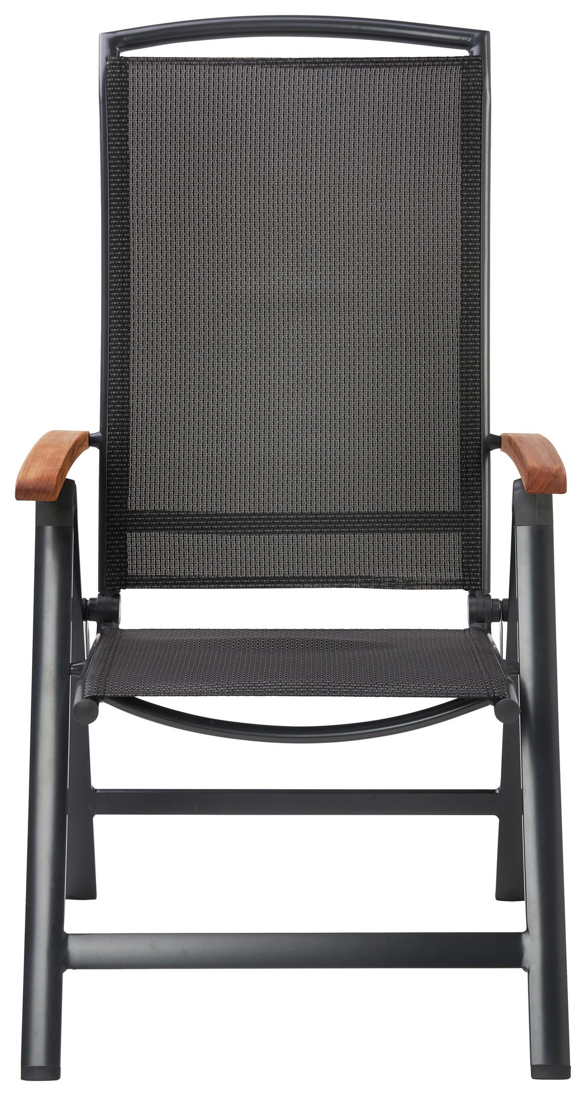 Gartenstuhl Mimi Natur/Anthrazit aus Teakholz - Anthrazit/Naturfarben, Modern, Holz/Textil (60/116/70cm) - Mömax