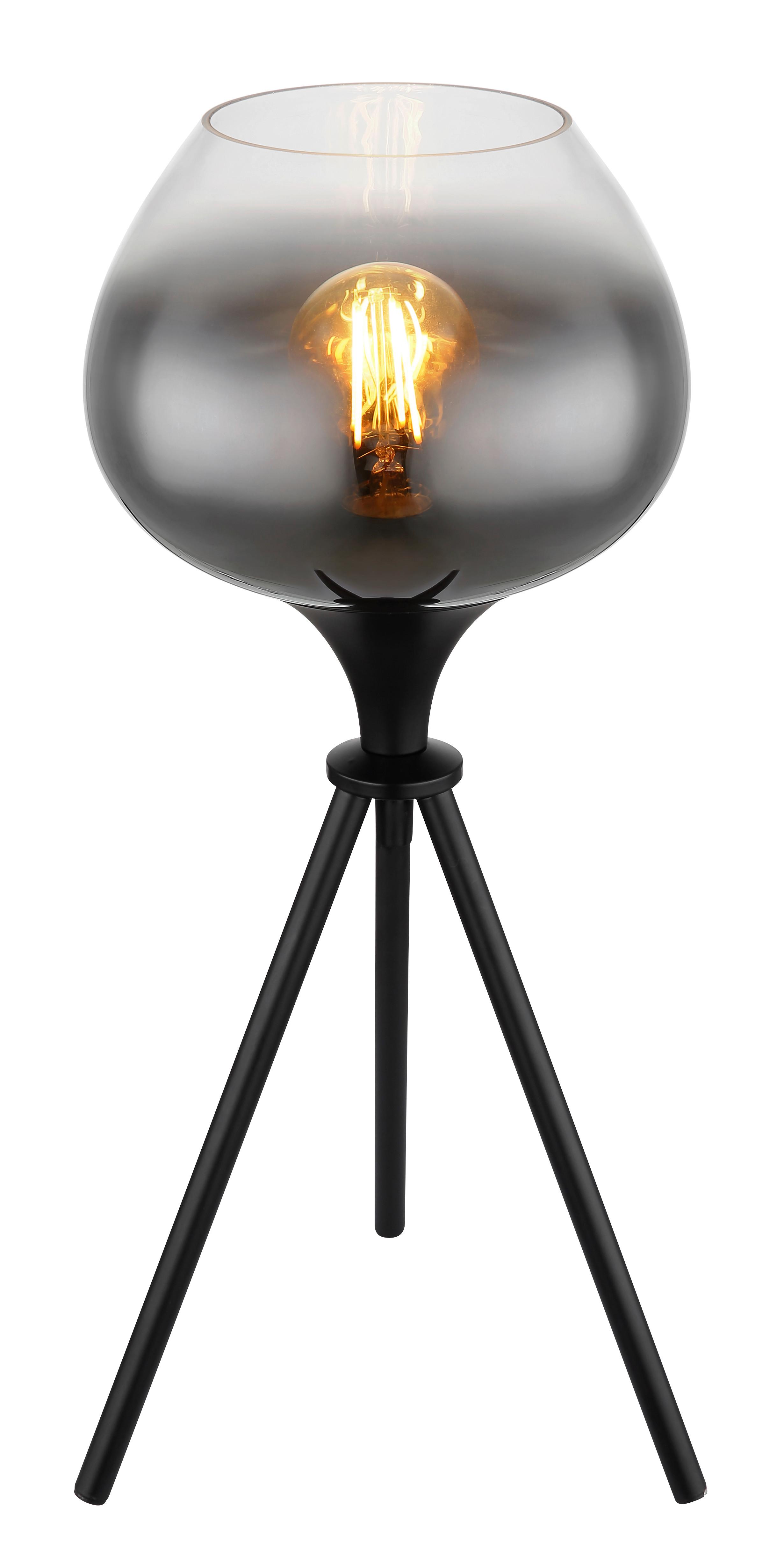 Tischleuchte Maxy in Schwarz max. 40 Watt - Schwarz, Glas/Metall (24/45cm) - Globo