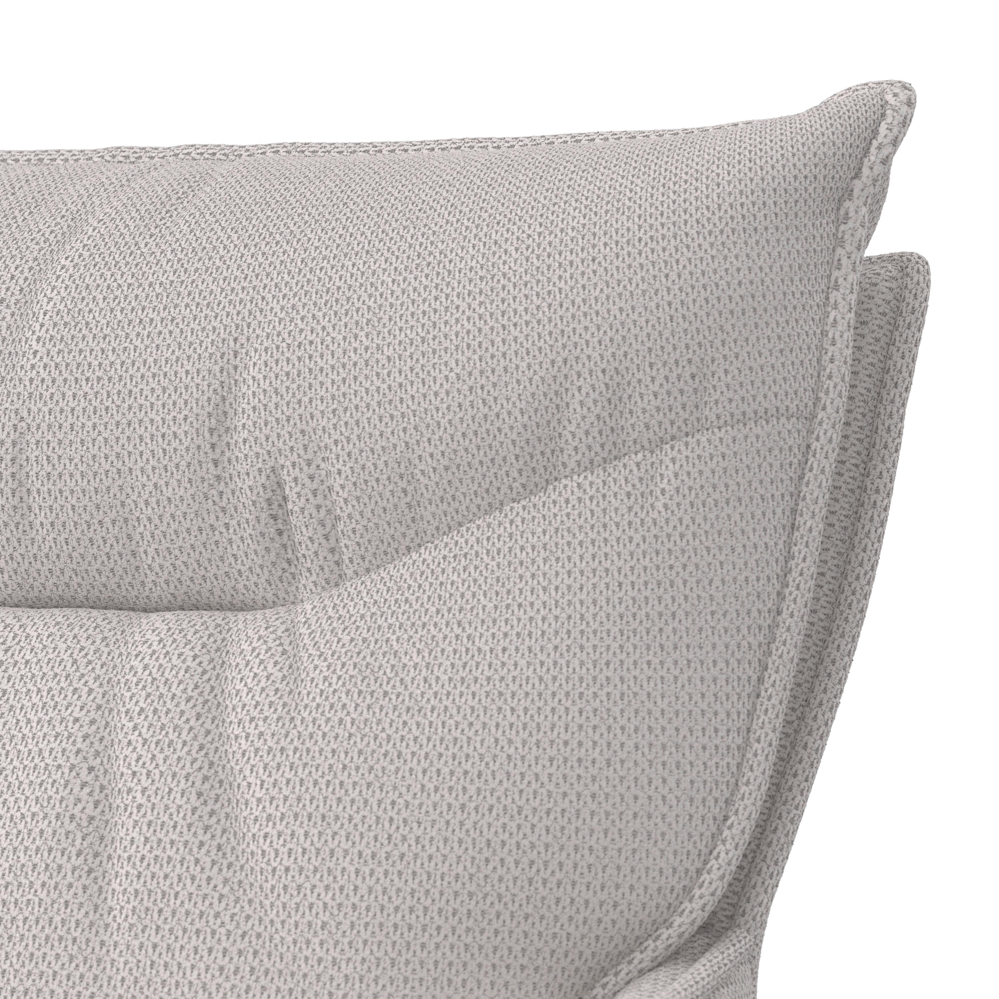 STOL MED ARMSTÖD LORELEI - ljusgrå/naturfärgad, Modern, trä/textil (58/87/63cm) - Bessagi Home