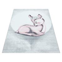 Kinderteppich Bambi Rosa ca. 160x230 cm - Rosa/Grau, Trend, Textil (160/230cm) - Ayyildiz 