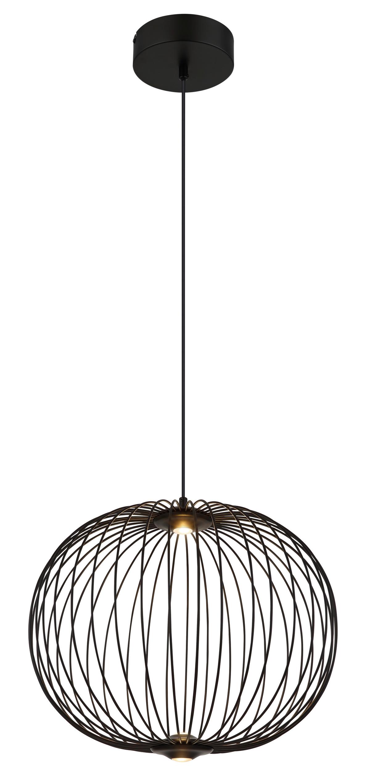 LED-Hängeleuchte Galway Schwarz max. 15 Watt - Schwarz, Basics, Kunststoff/Metall (50/150cm) - Globo