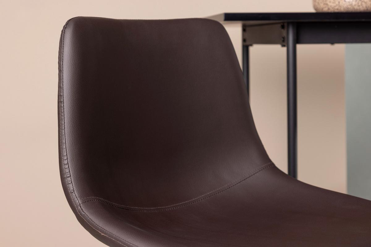 Barhocker-2er Set Alexi ca. 47x103x48 cm Dunkelbraun - Dunkelbraun/Schwarz, Design, Textil/Metall (47/103/48cm) - Livetastic