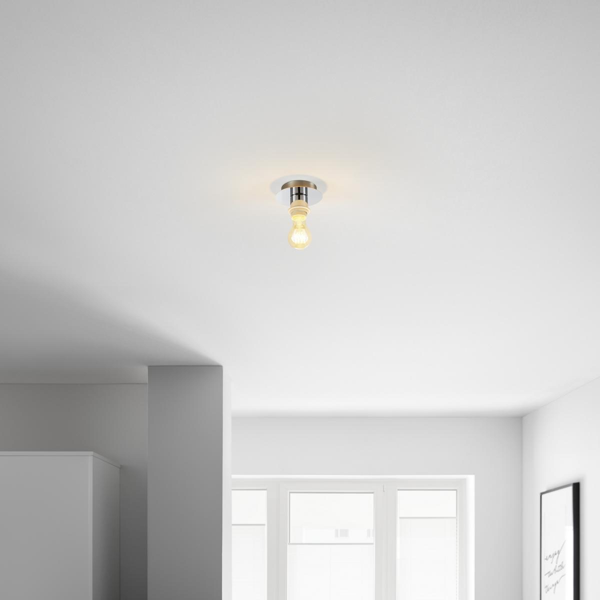 Deckenleuchte Lara max. 60 Watt - Silberfarben, Metall (16/18cm) - Modern Living