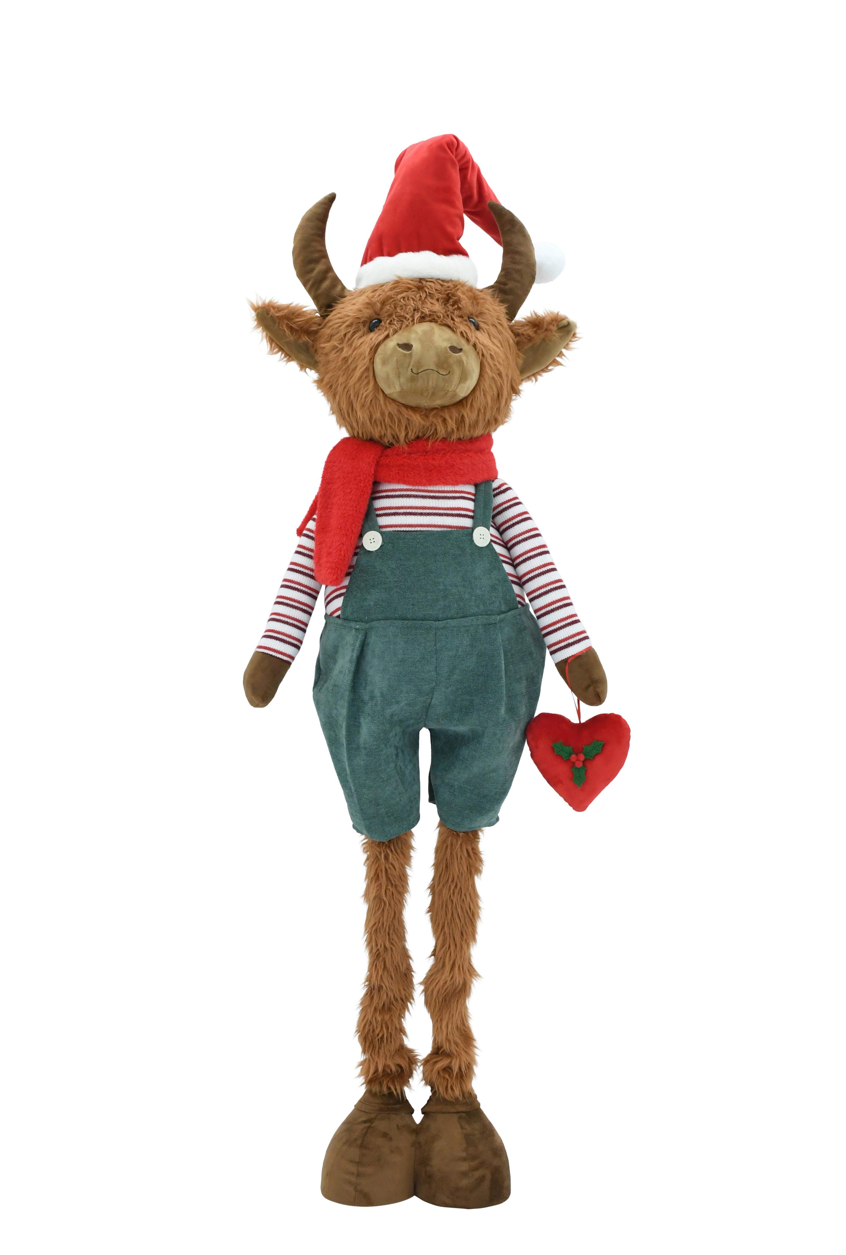 Dekokuh Highland Cow Rot/Hellbraun/Mintgrün - Hellbraun/Rot, Textil/Metall (42/148/25cm) - Mömax