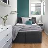 BOXBETT ROSA - gris foncé/anthracite, MODERN, matériau en bois/textile (140/200cm) - Bessagi Home