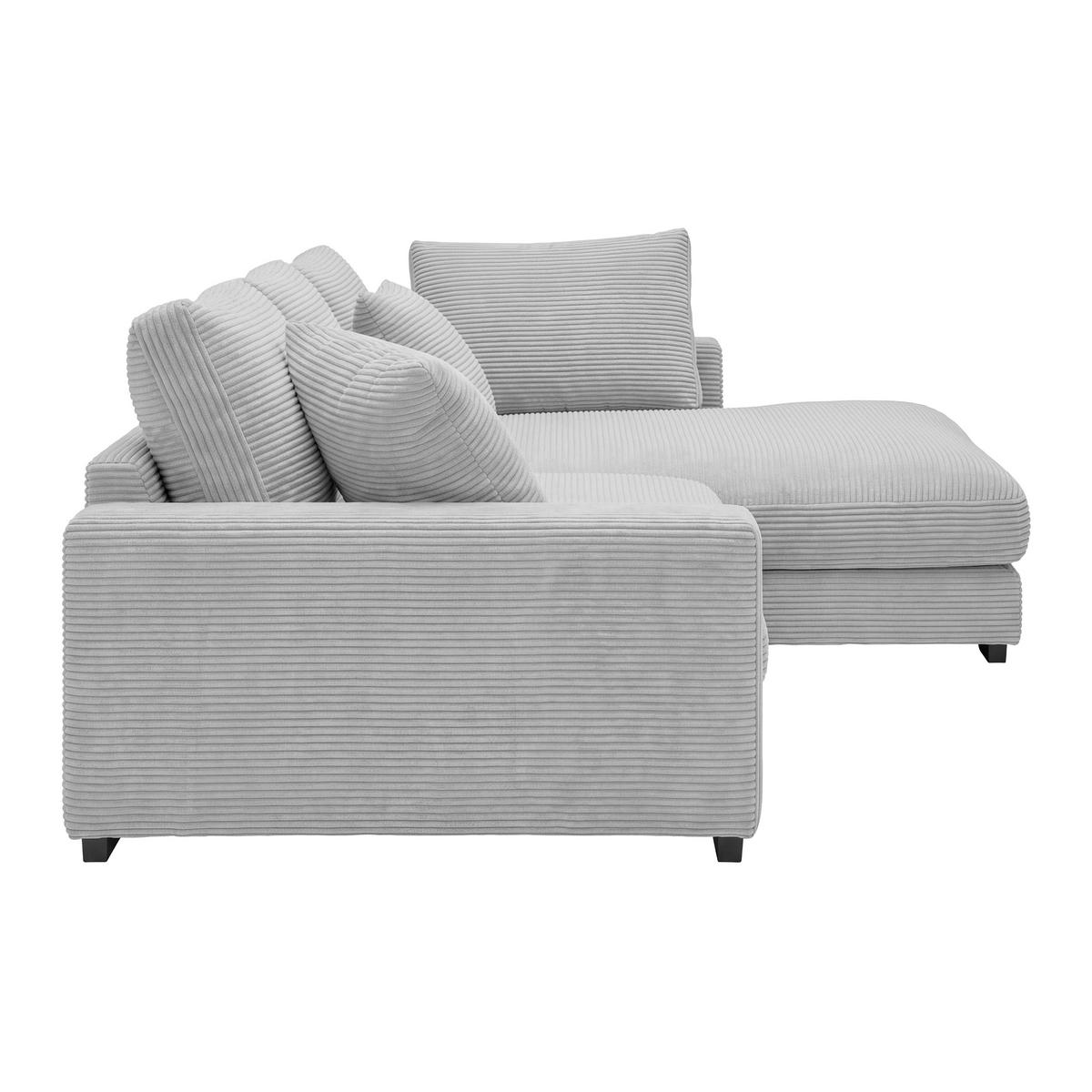 Ecksofa Pedro Hellgrau - Hellgrau/Schwarz, MODERN, Kunststoff/Textil (300/190cm) - Mömax