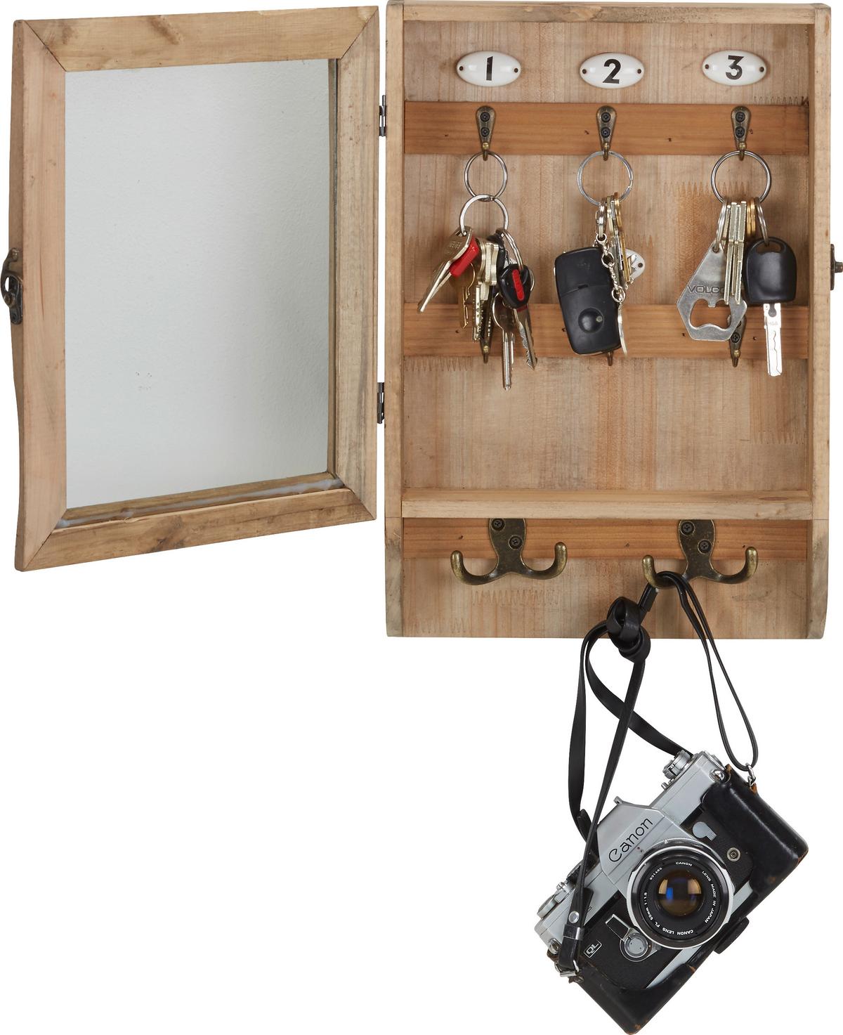 Schlüsselkasten in Braun - Braun, Holz/Keramik (26/38/8cm) - Mömax