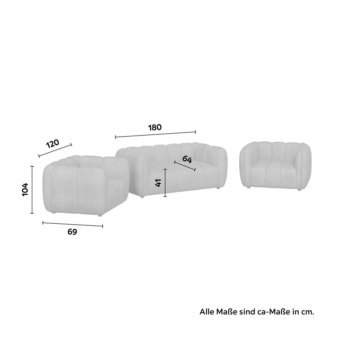 Kanapé Két Fotellel Sandra - barna, Modern, textil/fa - Bessagi Home