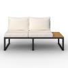 ENSEMBLE LOUNGE ADRIANO - couleur acacia/noir, MODERN, métal/textile - Bessagi Garden