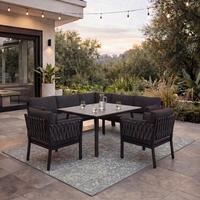 Dining-loungeset Elisa - Schwarz/Grau, Modern, Kunststoff/Textil (238/238cm) - Bessagi Garden