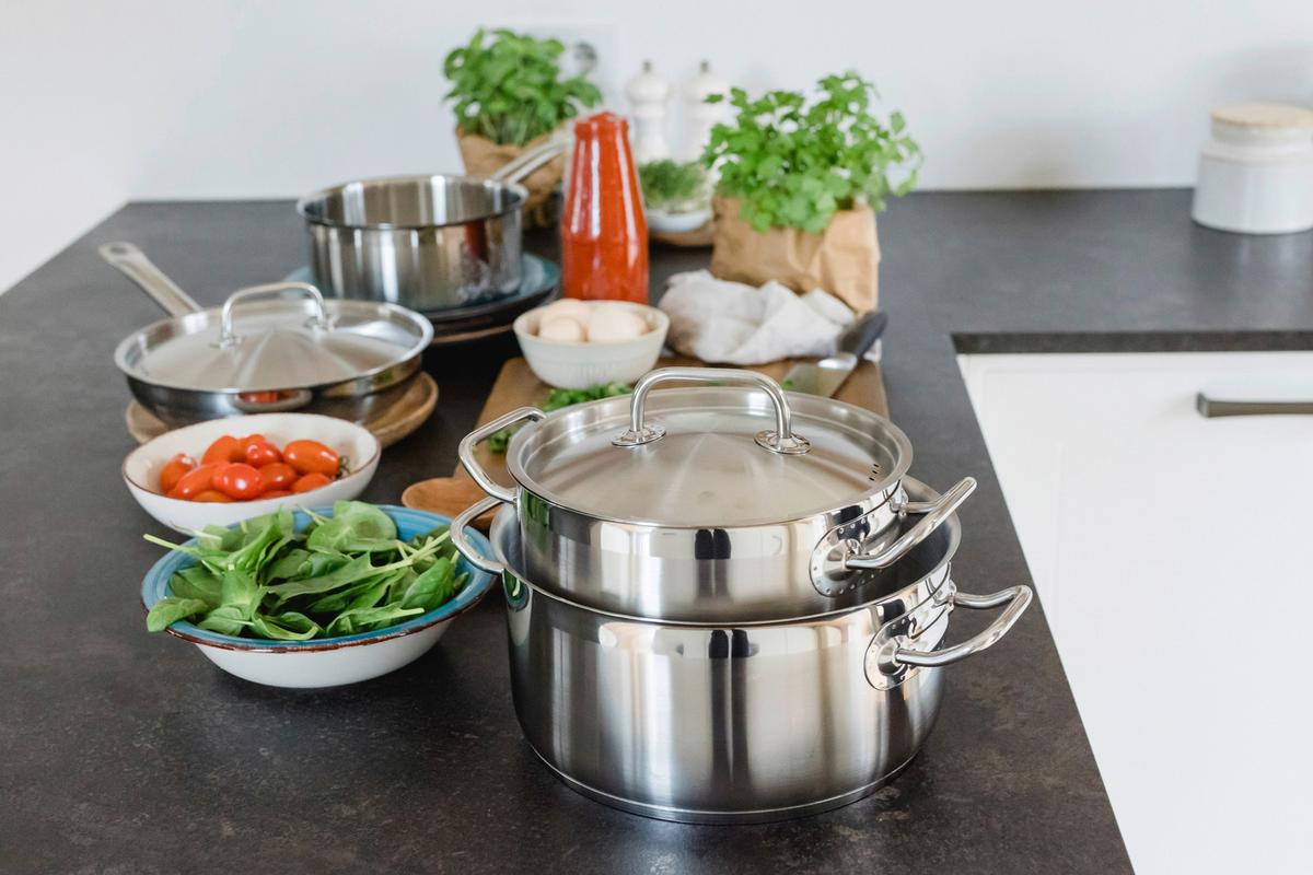 GEMÜSETOPF 317502680131750268013175026801 - Silberfarben, Basics, Metall (20/16,2/28,5cm) - Mäser