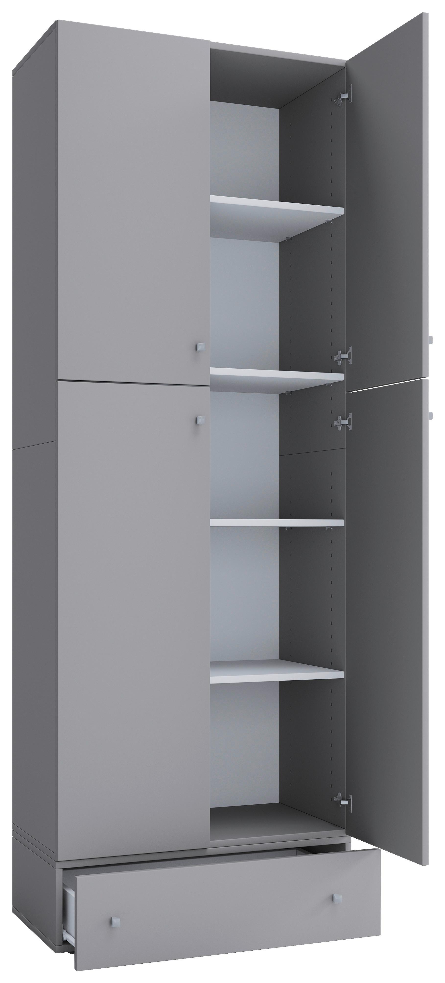 Kleiderschrank Lona XXL Grau ca. 70x200x39 cm - Grau, MODERN, Holzwerkstoff/Kunststoff (70/200/39cm) - MID.YOU