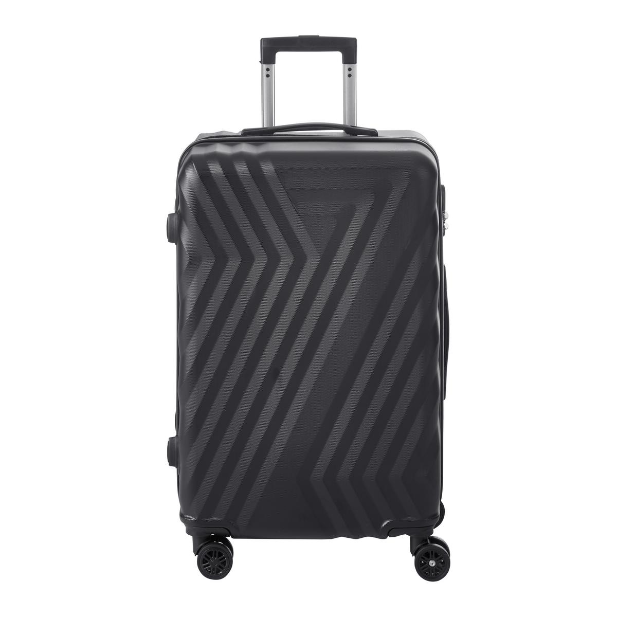 Reisekofferset Budapest Schwarz, 3-teilig - Schwarz, KONVENTIONELL, Kunststoff/Textil - Mömax