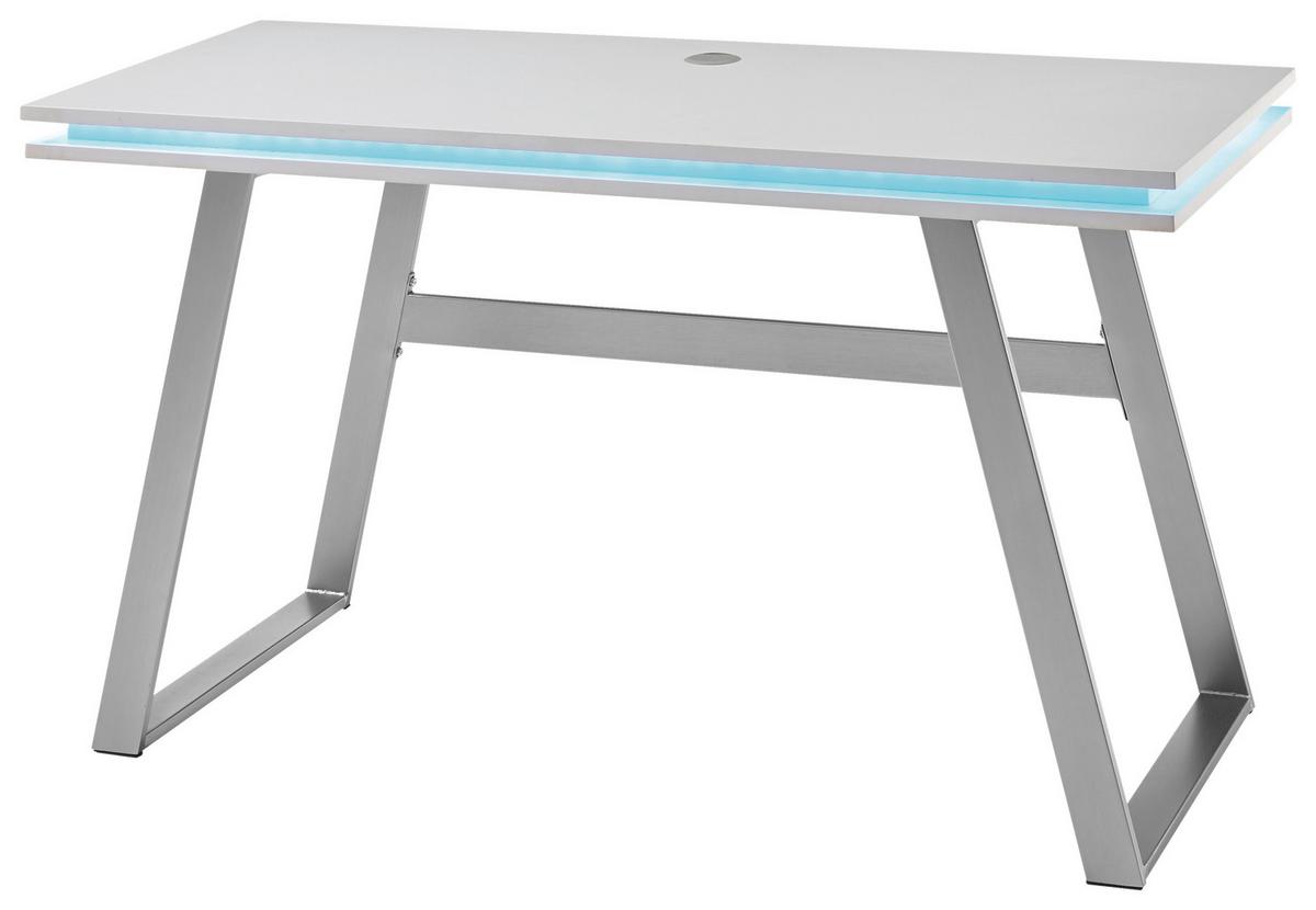 Pisalna Miza Tiflis 1 - barve nerjavečega jekla/bela, Moderno, kovina/leseni material (140/75/60cm) - Mömax