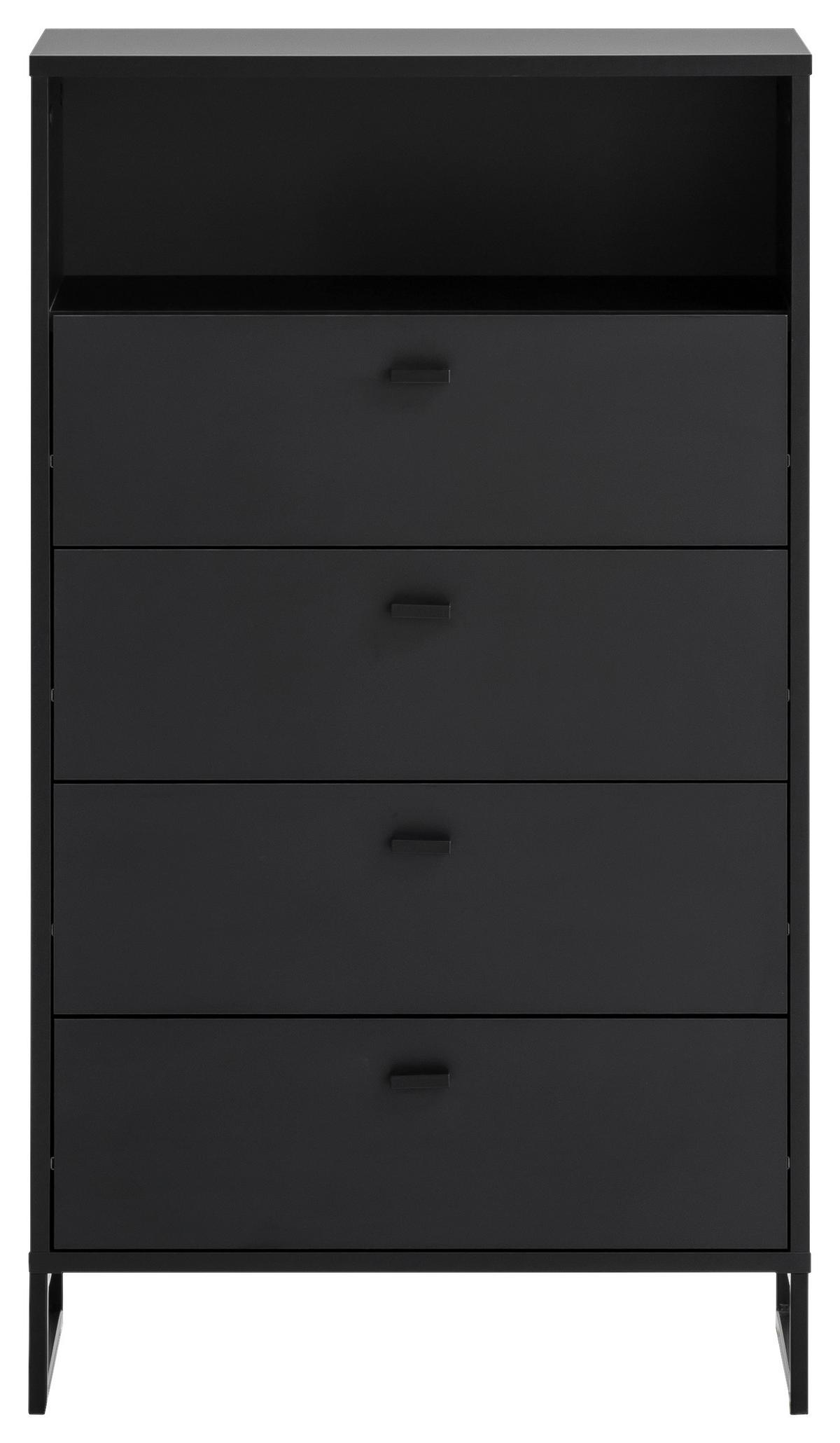 Highboard Janne ca.60,2x103,9x33,1cm Schwarz - Schwarz, LIFESTYLE, Holzwerkstoff/Metall (60,2/103,9/33,1cm) - MID.YOU