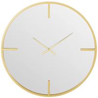 ZEGAR ŚCIENNY RUNA - kolor złoty, Design, materiał drewnopochodny/metal (80/80/4cm) - Xora