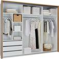 Schiebetürenschrank Weiß/Eiche-spiegel - Eichefarben/Alufarben, ROMANTIK / LANDHAUS, Glas/Holzwerkstoff (280/230/62cm) - PREMIUM LIVING