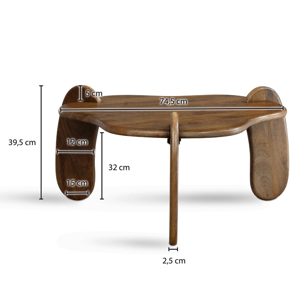 COUCHTISCH WL7.158 - Dunkelbraun, Design, Holz (78/78/39,5cm) - MID.YOU