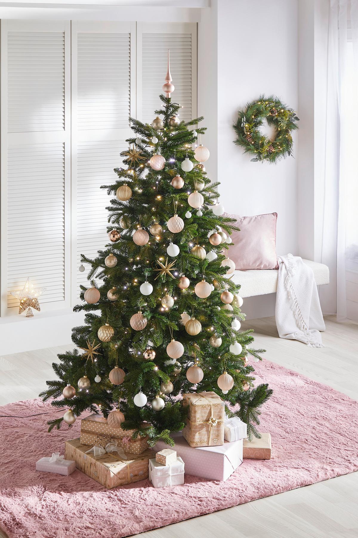 Karácsonyfagömbszett Noel - rózsaszín, Basics, Üveg (6cm) - Modern Living