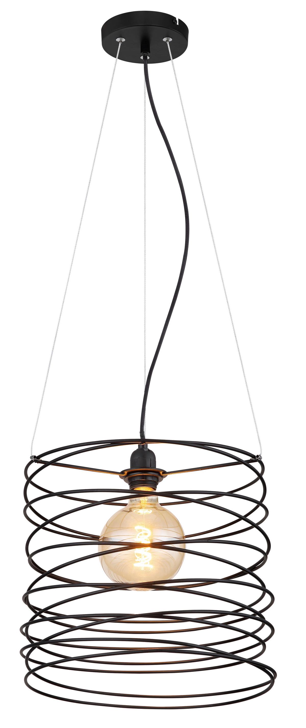 Viseča Svetilka 15640h - črna, Design, kovina (35/128cm) - Globo