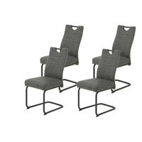 SCHWINGSTUHL-SET JUPITER S 4ER-SET - Anthrazit/Schwarz, MODERN, Textil/Metall (45/94/60cm) - MID.YOU