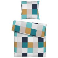 POŚCIEL CHECK - niebieski, tkanina (135/200cm) - Novel