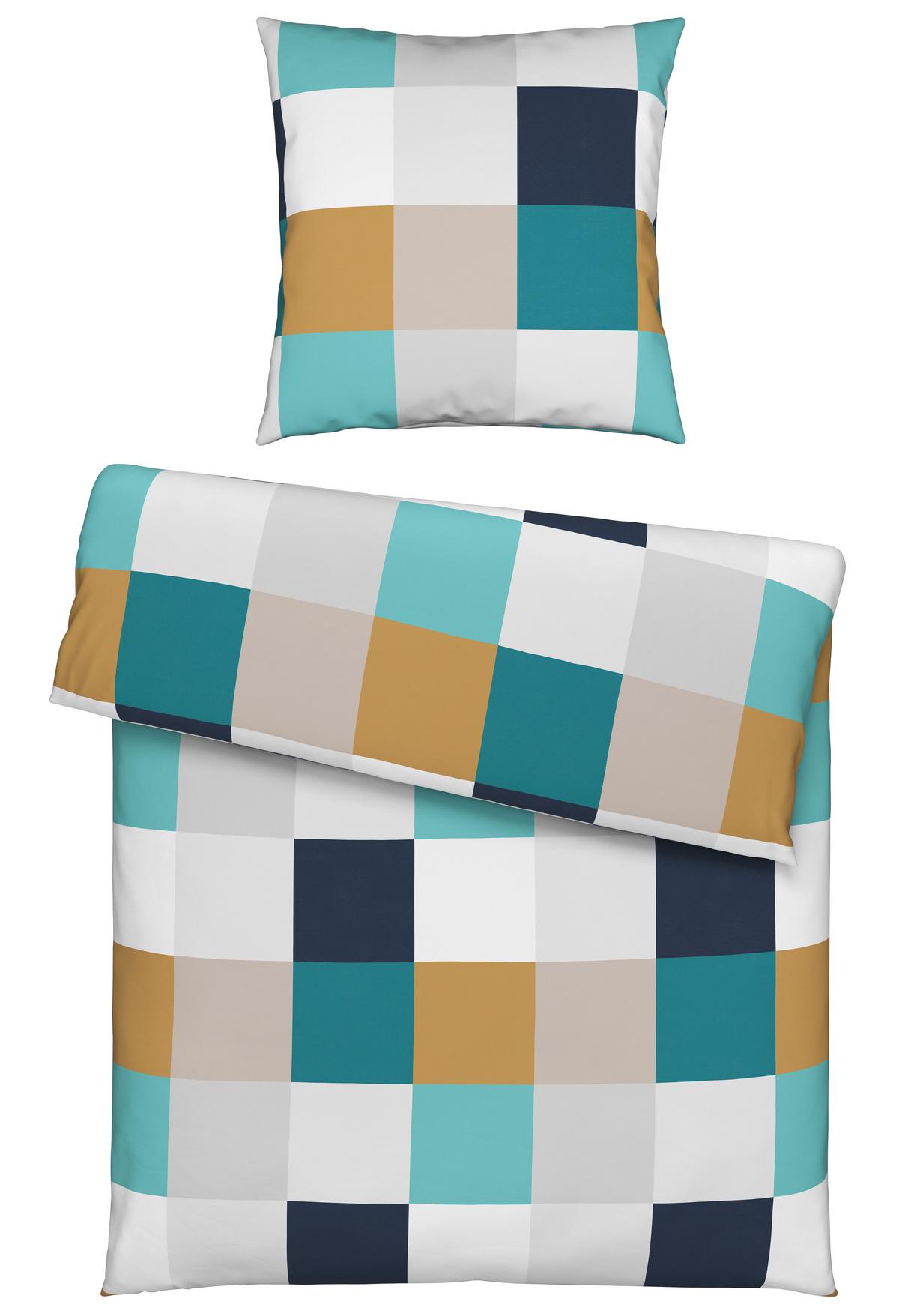 POŚCIEL CHECK - niebieski, tkanina (135/200cm) - Novel