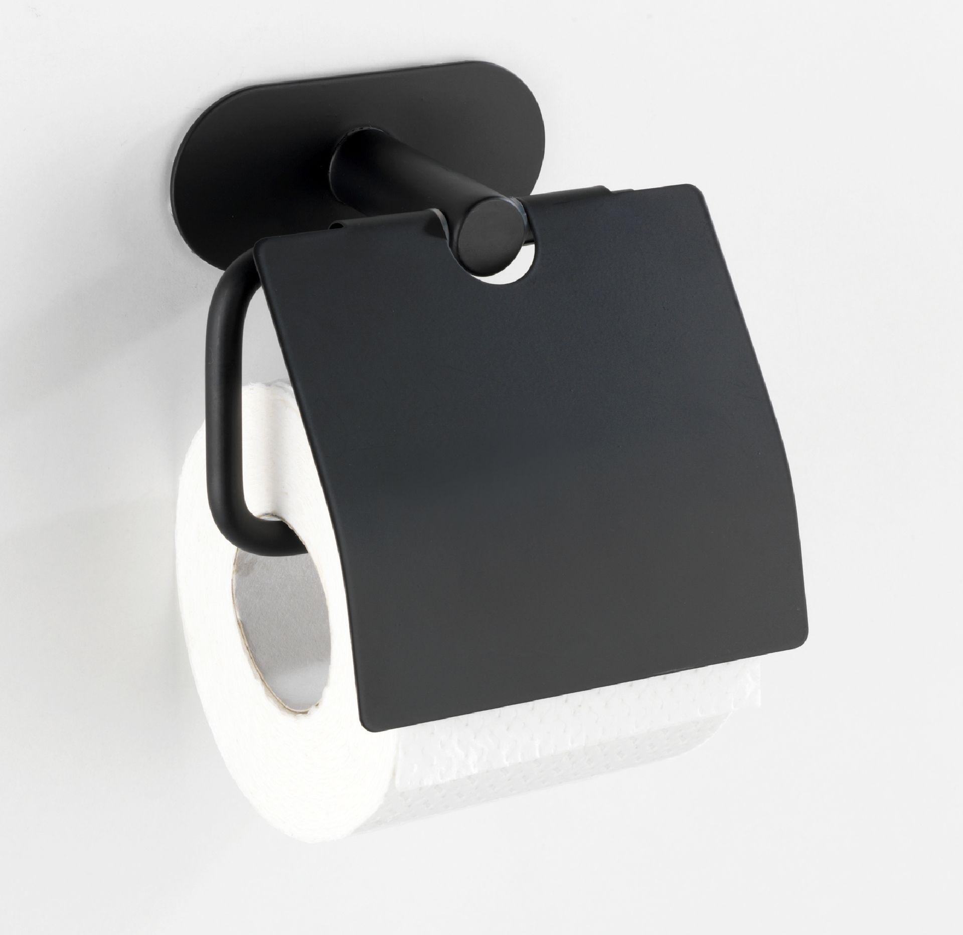Suport hârtia igienică Orea Black - negru, Modern, metal (14/12,5/7cm) - Wenko