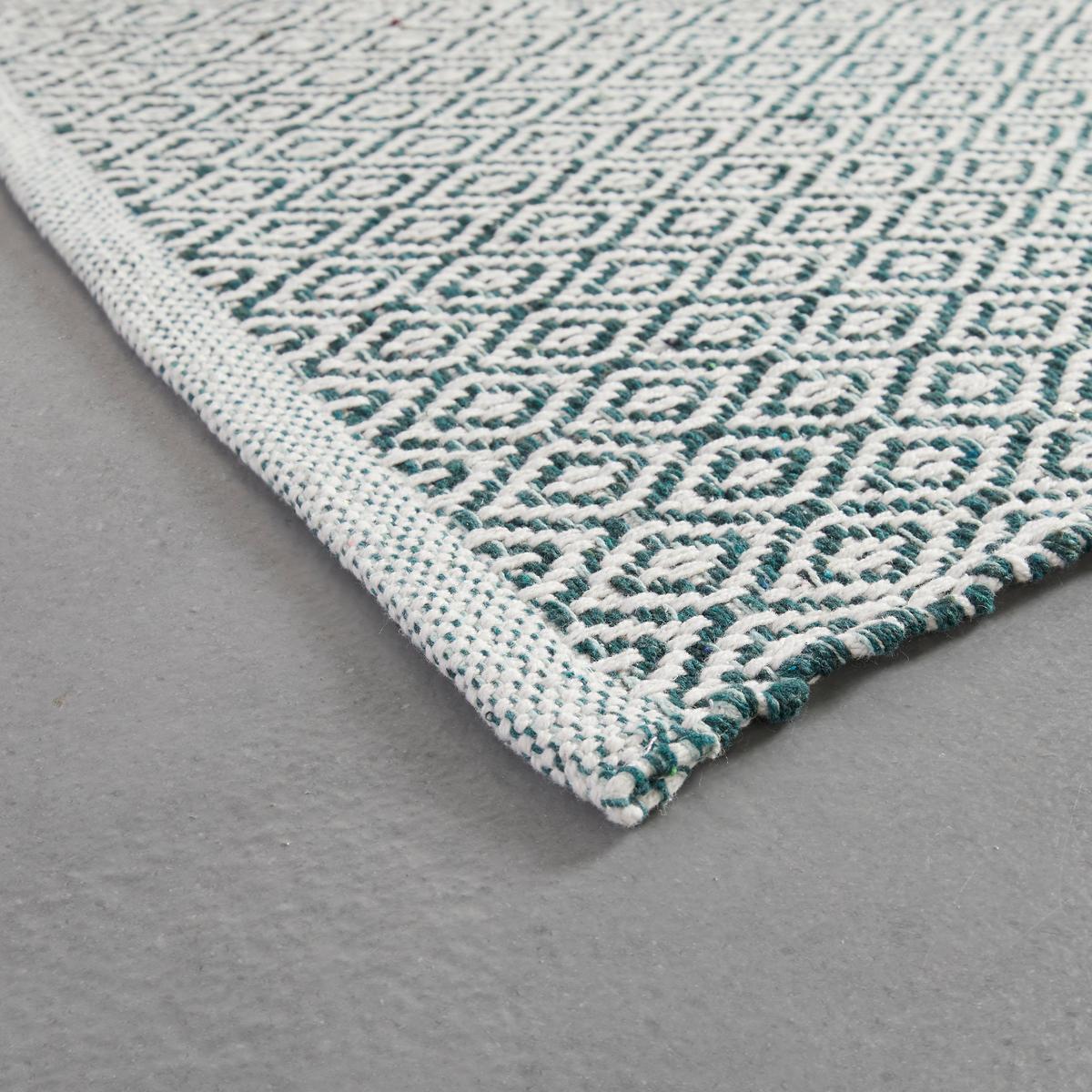 Handwebteppich Carola 1 in Grün ca. 60x120cm - Grün, Basics, Textil (60/120cm) - Modern Living