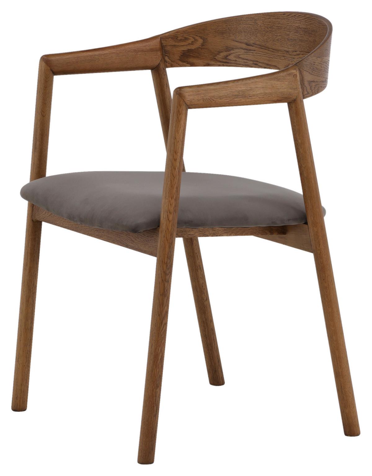 STUHL-SET LÅNGÖN - Braun/Grau, Design, Holz/Textil (53/76,5/56cm) - Livetastic