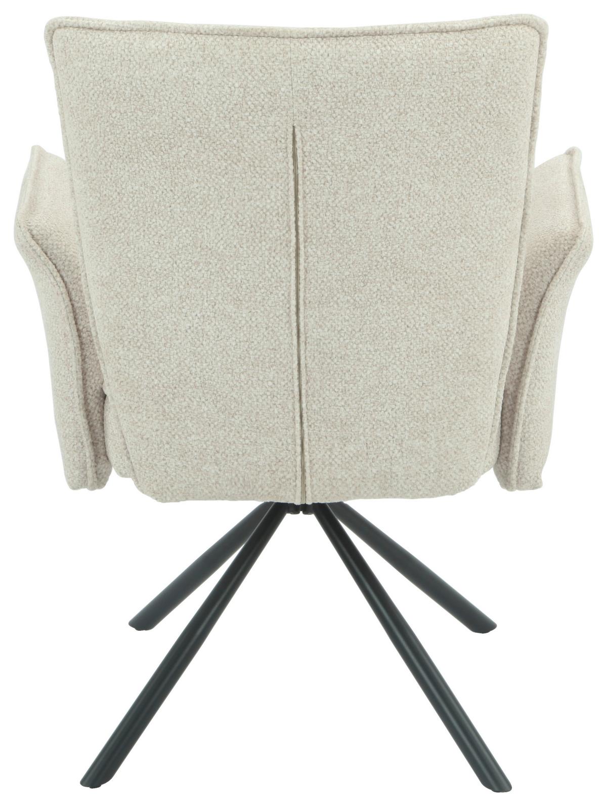 Armlehnstuhl Ellen Giga S Beige - Beige/Schwarz, MODERN, Textil/Metall (65.5/90/60cm) - Premium Living