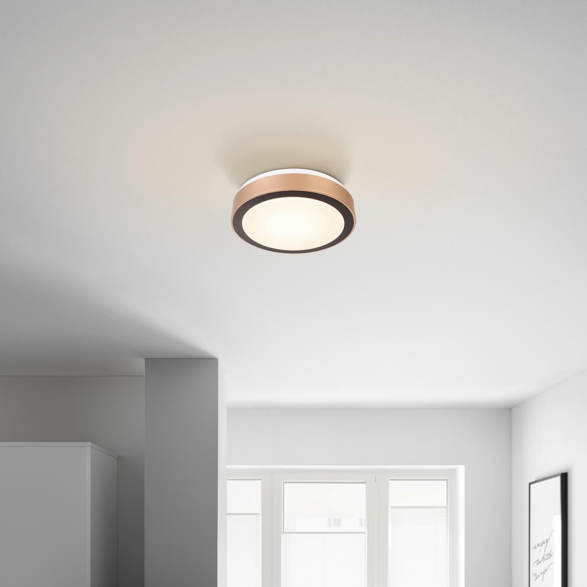 LAMPA SUFITOWA LED RONDO - czarny/biały, Romantik / Landhaus, tworzywo sztuczne/metal (30/8cm) - Mömax